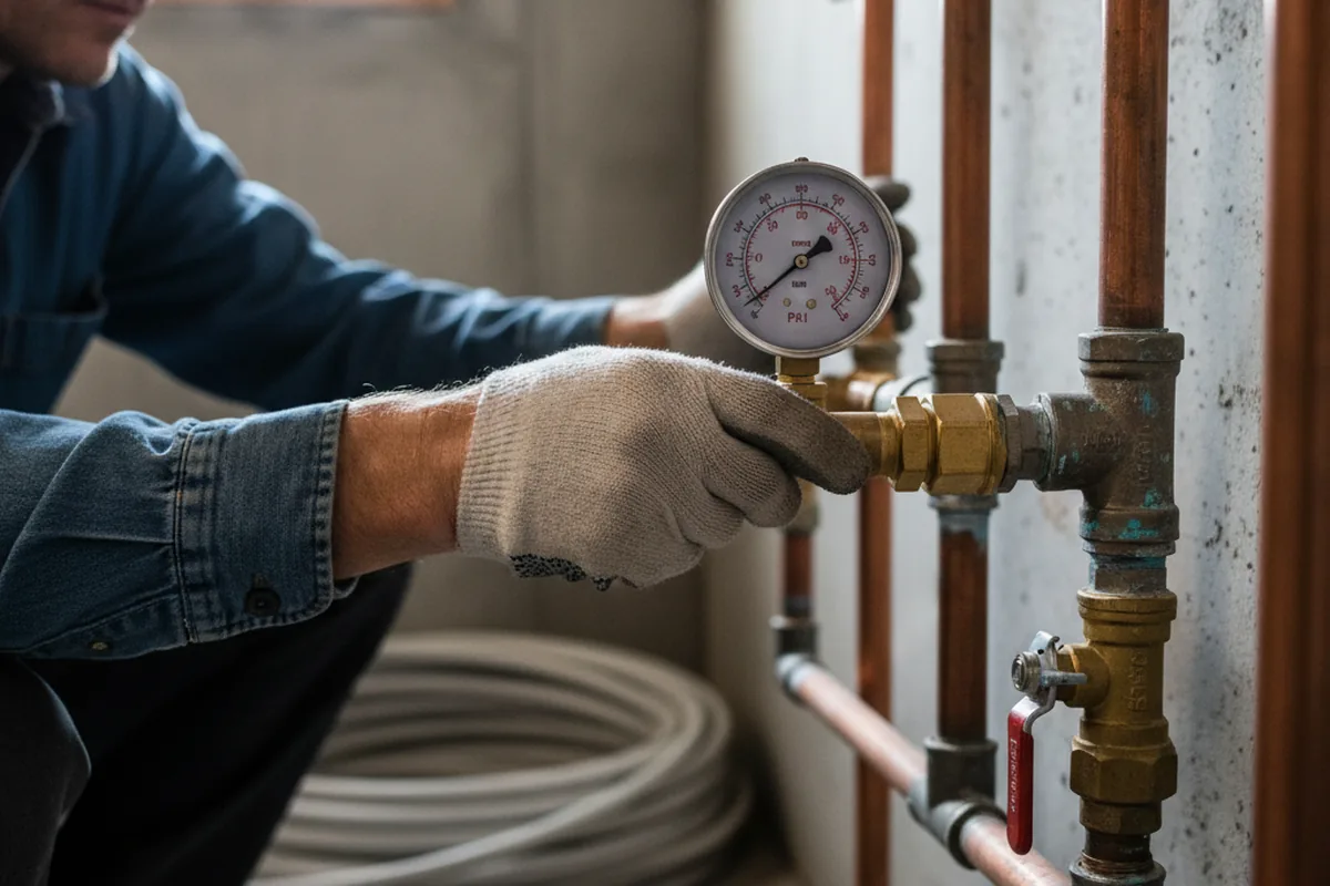 Pressure testing a repaired line during Water Line Repair in Hermosa Beach